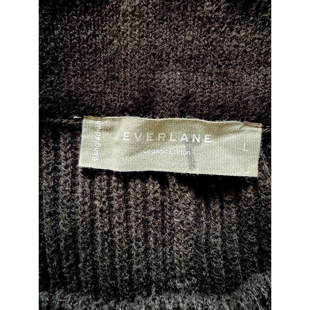 Everlane Organic Cotton Sweater Midi Skirt Women's Large Black Ribbed Knit NWOT - Picture 8 of 8